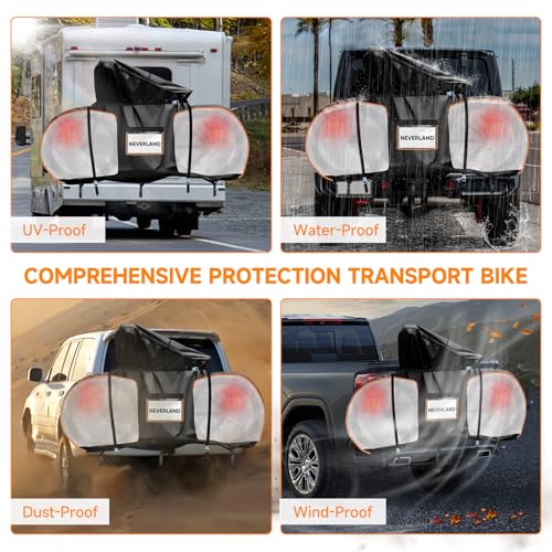 NEVERLAND Bike Cover for Transport 1 Bike Waterproof Visible Tail Lights - image 7
