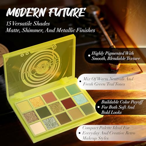 Image of UCANBE 15 Color Eyeshadow Palette Matte Shimmer Metallic, Olive Green Earth Tone Highly Pigmented Long Lasting Blendable Eye Makeup Palette for Natural to Bold Looks