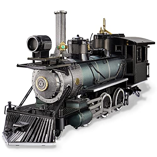 Piececool 3D Puzzle Metal Steam Train, Classic Transportation Craft Model Kits for Adults to Build, 3D Puzzles Adult Teens for 304 Stainless Steel, Ideal as Gifts, Home Decoration, Diy, 282 Pieces - Steam locomotive