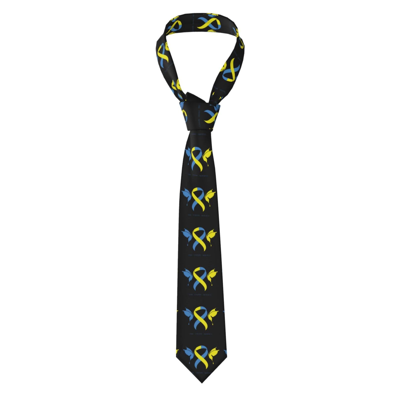 JYYAU Down Syndrome Awareness Month Necktie For Men Business Fashion Tie Neckwear Novelty Neck Ties Accessory For Weddings Party Festival