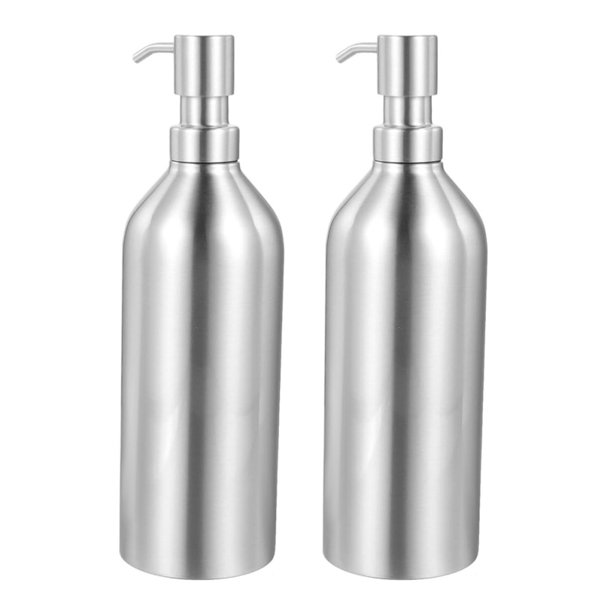 Hemobllo Dispensador de Jabón Líquido Plata 2 Piezas, de Acero Inoxidable, 700ml, Rellenable, Dispensador de Jabón de Cocina, para Hogar y Hotel