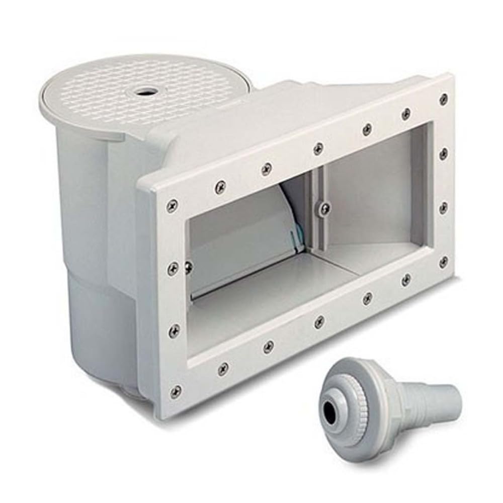 Jardiboutique - Skimmer Grande Ouverture pour Piscine Hors-Sol - Blanc - Ouverture 34,5 x 19,5 cm, Dimensions intérieures 30 x 13,5 cm - buse de refoulement Incluse - Réf JB-S91002