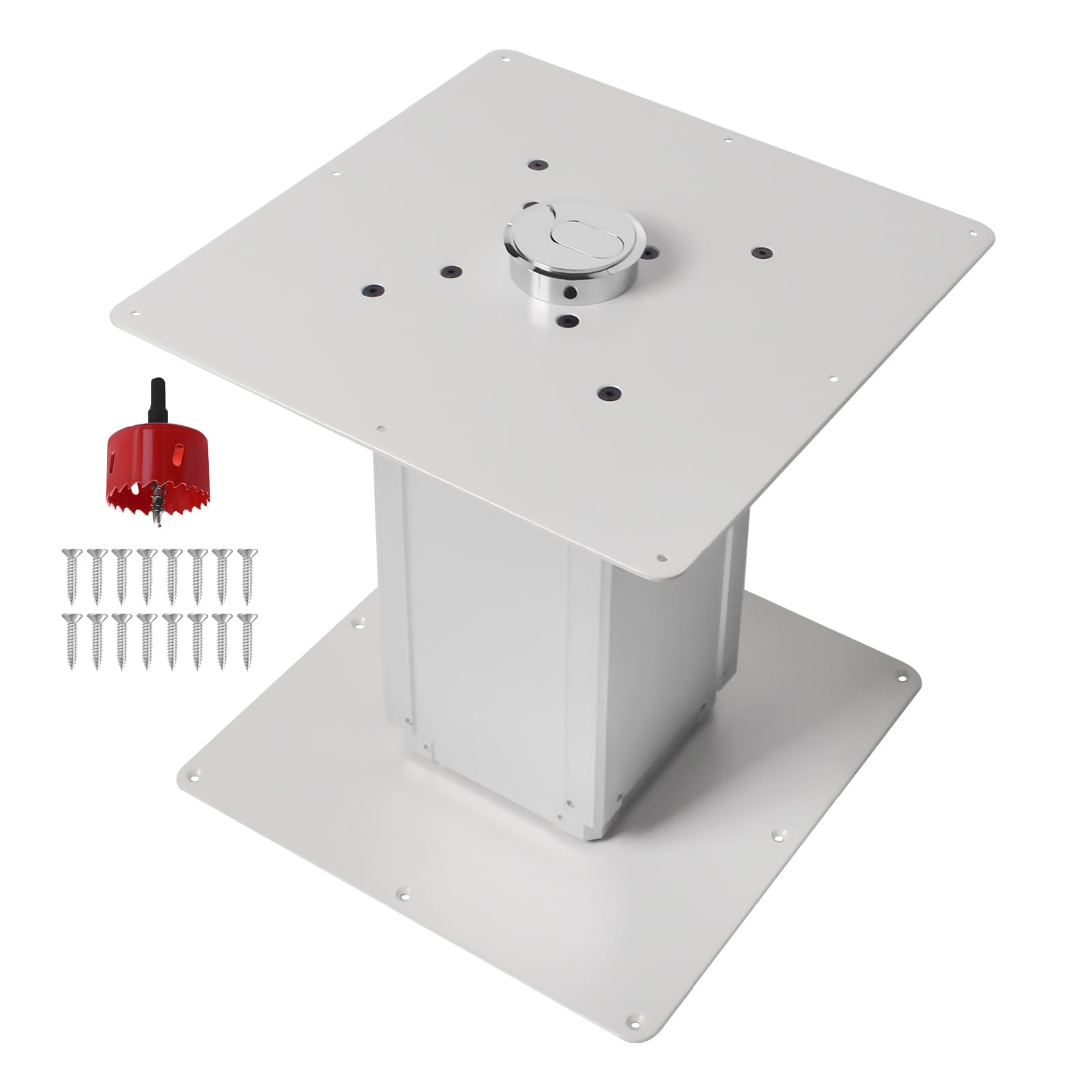 Bezproblemowy uchwyt do podstawy stołu gazowego, wytrzymały aluminiowy stojak teleskopowy (od 12 do 71 cm) do przyczepy kempingowej, łodzi pontonowej, trwały sprzęt (srebrny)