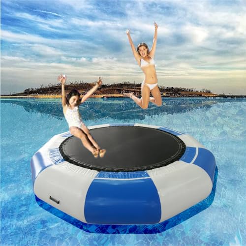 YEYUBIW 8/10/13/16FT Inflatable Water Trampoline with Air Pump Water Trampoline for Adults, Inflatable Swim Platform for Lake,Blue,16FT/5M