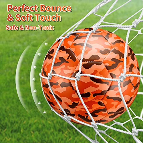 Libima Camouflage Soccer Ball Size 4 Cartoon Soccer With Pump For Kids Indoor Outdoor Sport Soccer Ball For Boys Girls Game Training Practice Soccer Players Gift (Camouflage Orange) #TOP4