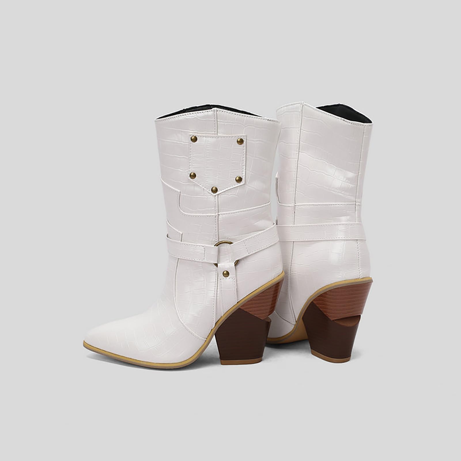 Stivali Camperos Donna Ricamati Stivali Donna Cowboy Scarpe Boho | Stivali Texani Autunno Inverno Moda Stivali Western Donna Similpelle Stivaletti Cowgirl Per Feste All Aperto