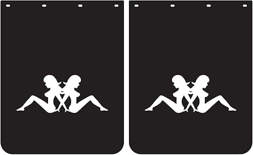 Solaetas de barro de 24 x 30 pulgadas para remolque camión semirremolque solapas de goma resistentes con logotipo de belleza color negro 2 piezas