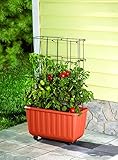 Plow & Hearth Rolling Self-Watering Polypropylene Tomato Planter and Steel Tomato Tower Support