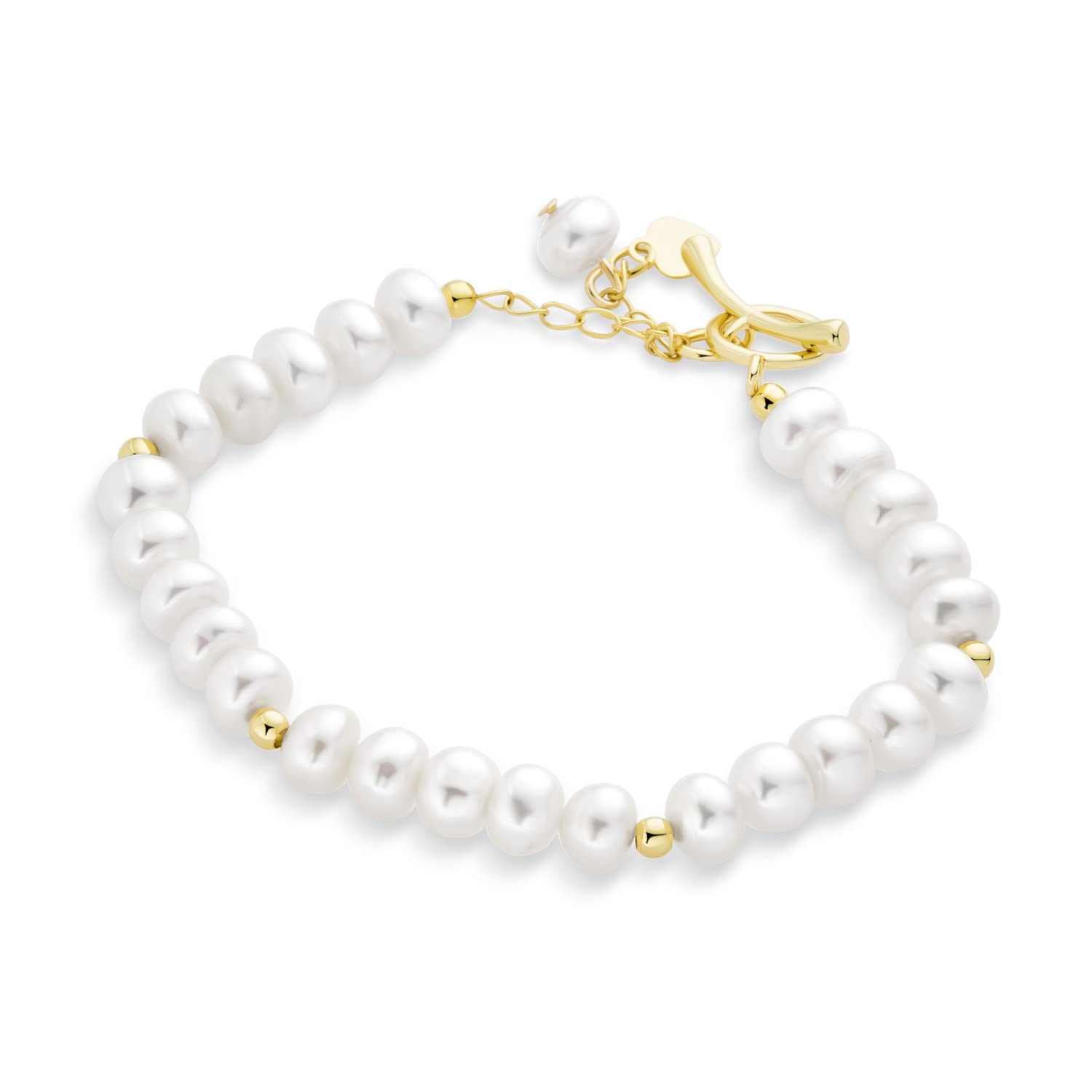 Bracelet perles de culture d'eau douce fermoir toggle or facile
