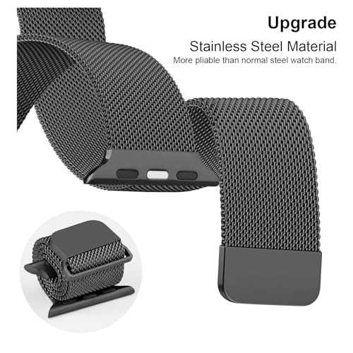 Image of Meliya Metal Straps Compatible for Apple Watch Strap 38mm 40mm 41mm 42mm 44mm 45mm 46mm 49mm Women Men, Adjustable Mesh Loop Magnetic Milanese Band for iWatch Series 10 9 8 7 6 5 4 3 2 1 SE