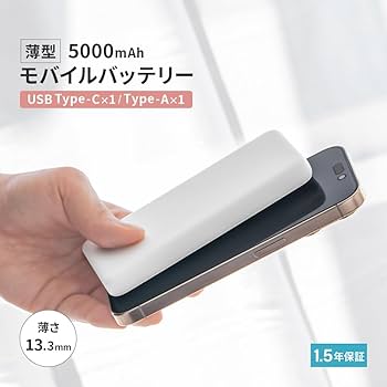 Amazon | オウルテック モバイルバッテリー 5000mAh 18Wh 最大
