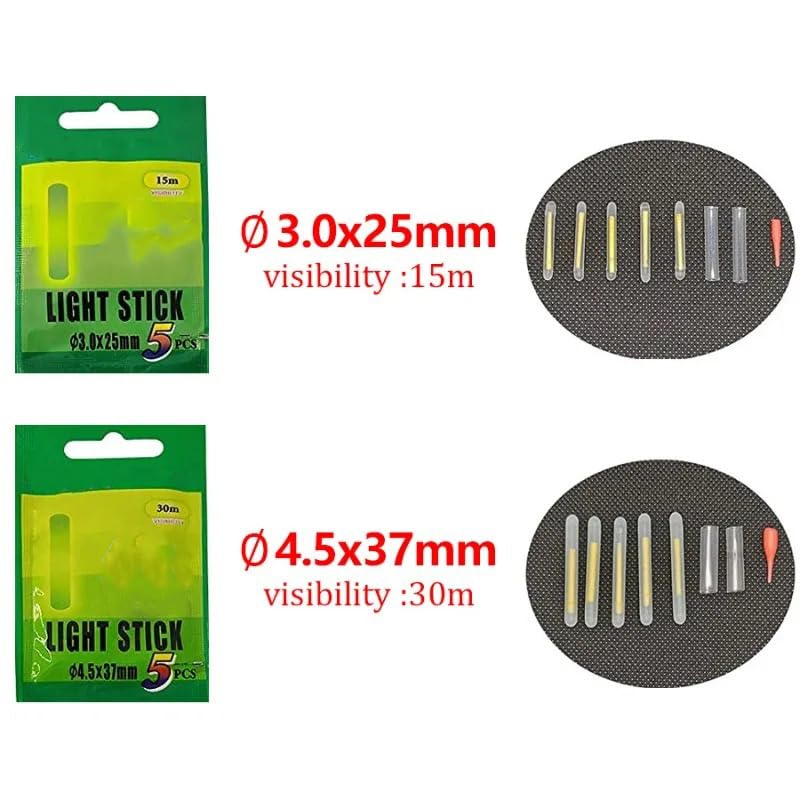 50 piezas de palitos luminosos para pesca nocturna miniatura 2