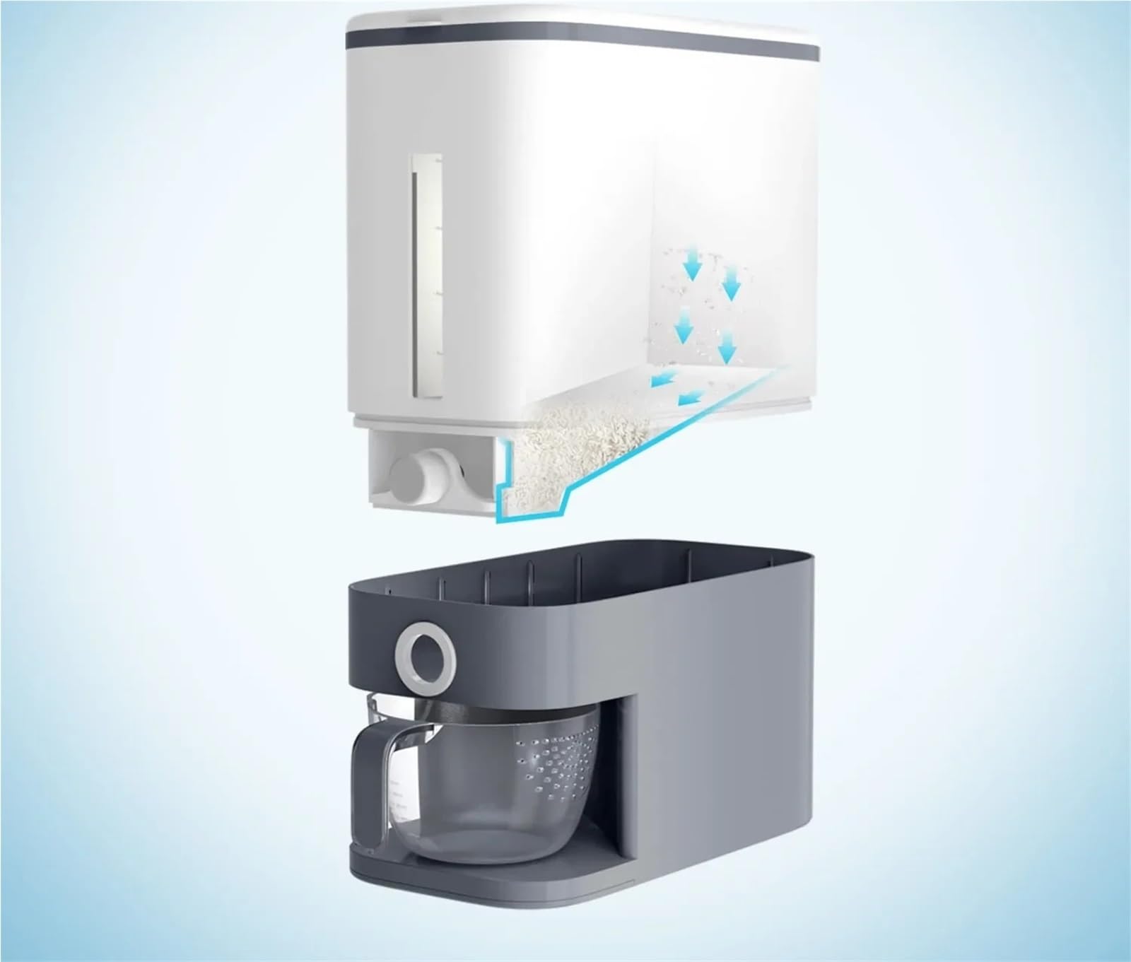 Contenitori for la conservazione dei cereali Dispenser for contenitori for con coperchio domestico for Soia Mais Per Cereali(Gray)