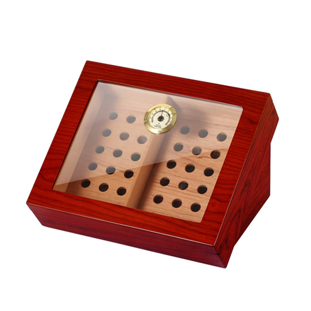 Buy Humidor Cigar Box Cedar Wood Window Cigar Humidor with Drawer Large