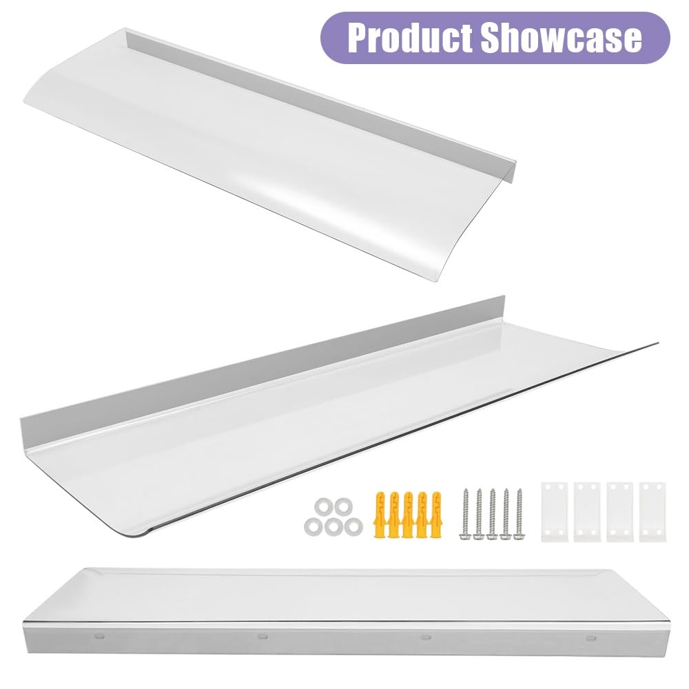 Marquise Abri Banne Entrée, Auvent De Porte Et Fenêtres Transparent | Invisible Toit De Terrasse Protection Contre La Pluie Et UV Couverture Pour Fenêtre Garage(40x190cm/16"x75")