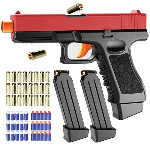 Toy Gun With Soft Bullets - Simulation Shell Ejection And Pull Back Action, Soft Bullet Pistol Model With Foam Bullets (Red) #TOP8