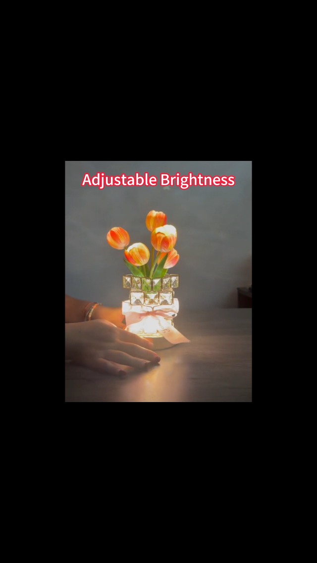 Image of Flower Lamp Cordless LED Touch Tulip Night Light Decor Gifts for Women