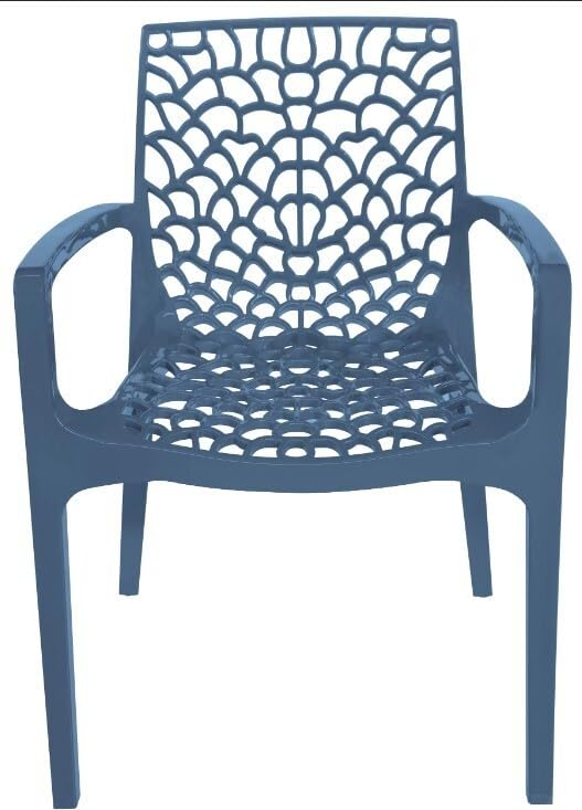 METRO Professional Fauteuil de Terrasse Maurage, Empilable, Plastique, 56.5 x 55 x 81 cm, Bleu Pétrole