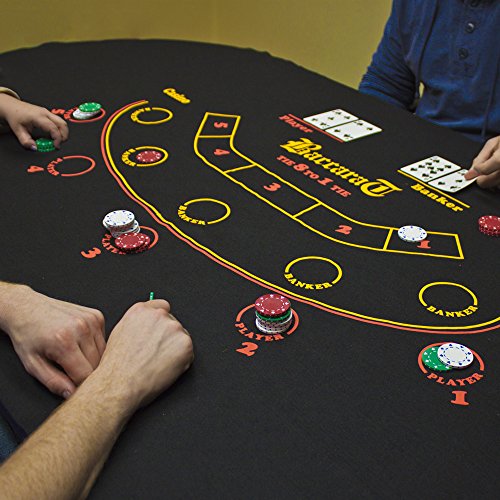 72" x 36" Black Baccarat Casino Table Felt Layout by Brybelly - Thumbnail 6