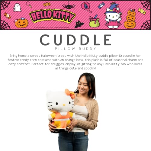 Image of Hello Kitty Halloween Candy Corn Bedding Super Soft Cozy Decorative Cuddle Pillow, (Officially Licensed Product) By Franco Collectibles