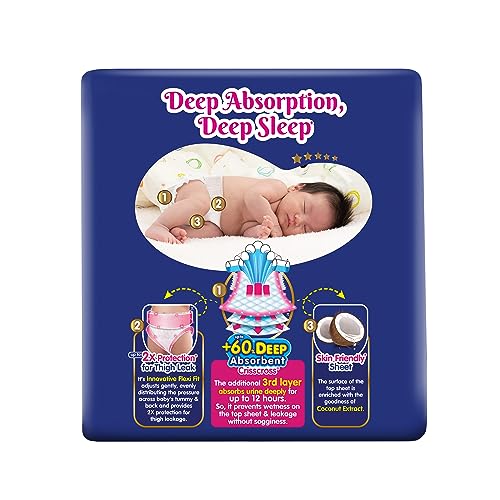 Image of Mamypoko pants Extra Absorb| Pant Style Baby Diapers (S), 14 Count, 4-8kg||Deep Sleep Diapers| Soft gentle fit |Deep Absorbent Crisscross | Skin Friendly with Coconut Oil