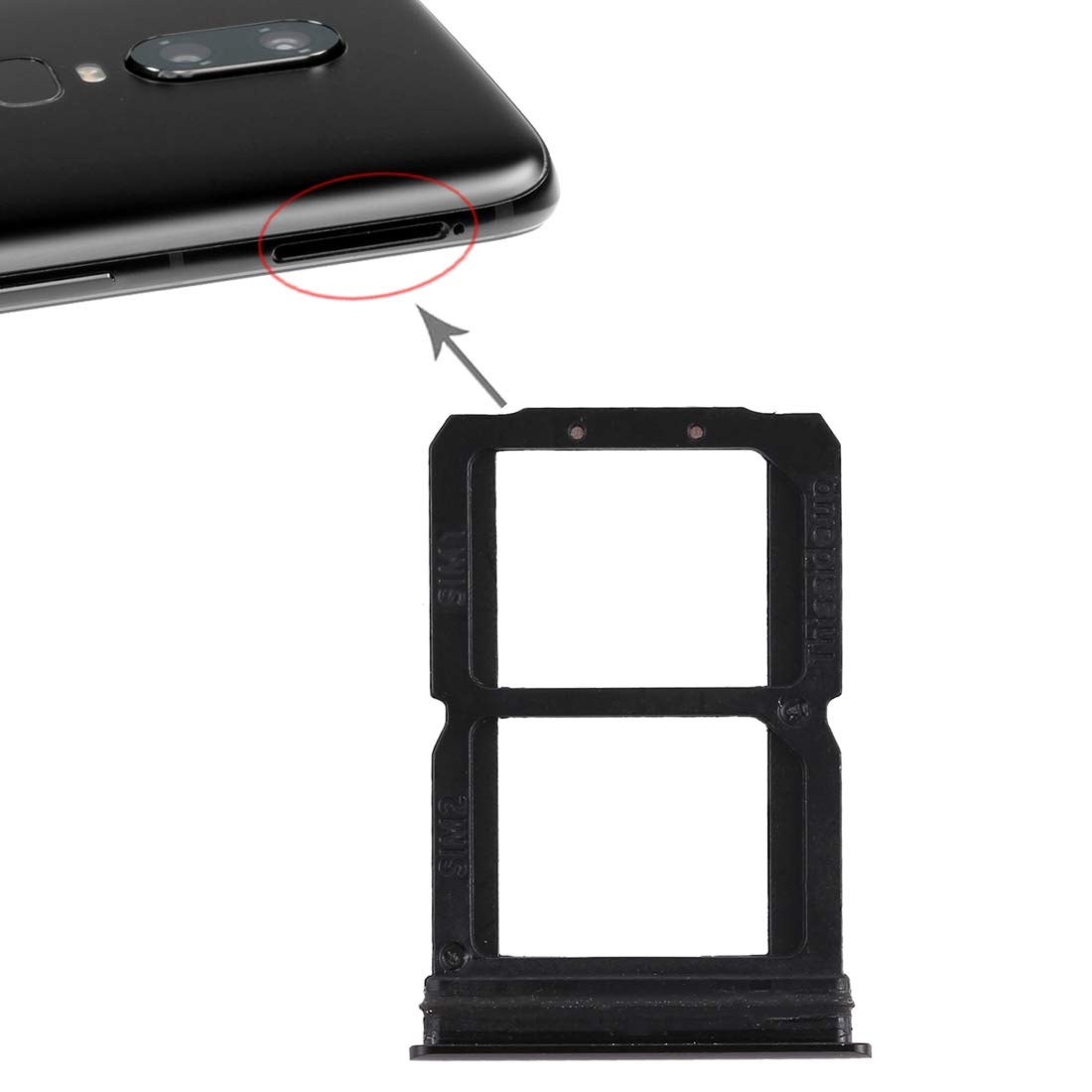 Amazon.com: for OnePlus 6 Double SIM Card Tray (Black) : Cell