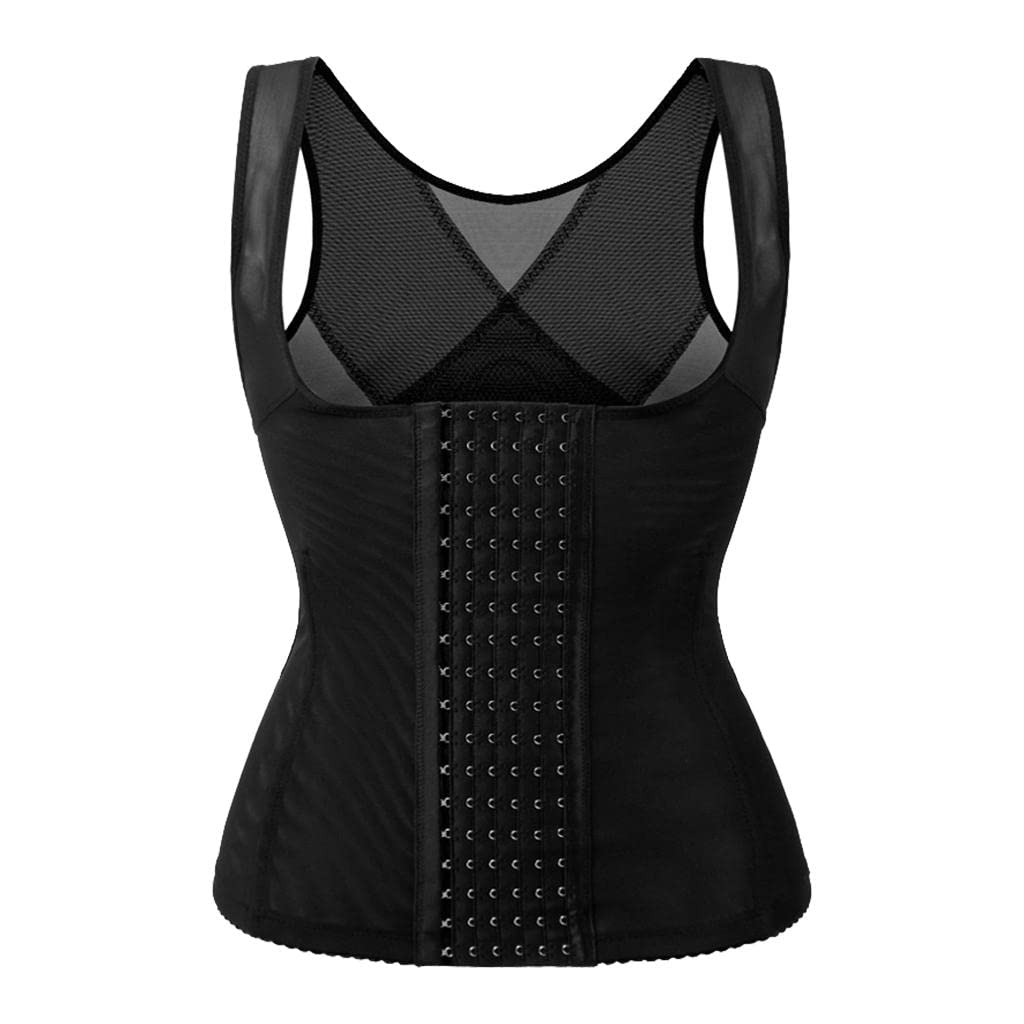 ZOOMELLA Women Underbust Waist Body Trainer Corset Vest Adjustable Hook Tummy Control Black XXXL-picture-33