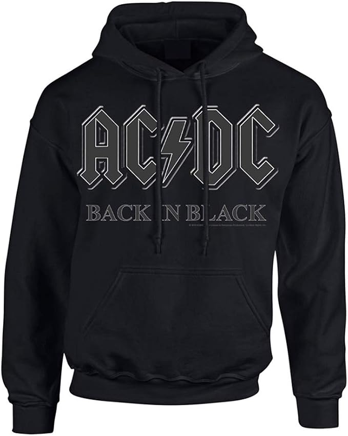 AC/DC Back in Black Angus Young Brian Johnson Ufficiale Felpa con Cappuccio  (Small) : Amazon.it: Abbigliamento