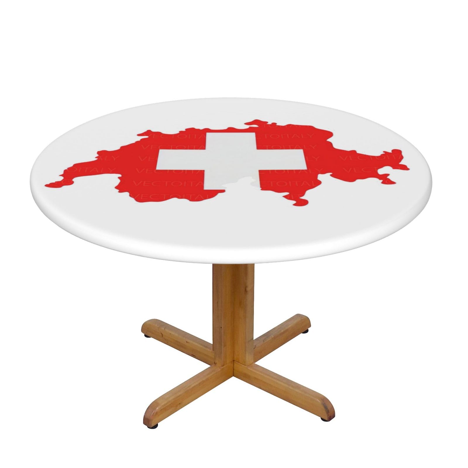 Swiss Flag Map Print Oxford Wipeable Tablecloth Oil-Resistant Outdoor Table Cover Reusable Birthday Table Protector