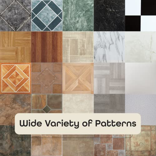 Image of Nexus Self Adhesive 12-Inch Vinyl Floor Tiles, 20 Tiles - 12 inch x 12 inch, Metallic Marble Diamond Pattern - Peel & Stick, DIY Flooring for Kitchen, Dining Room, Bedrooms & Bathrooms by Achim Home Decor