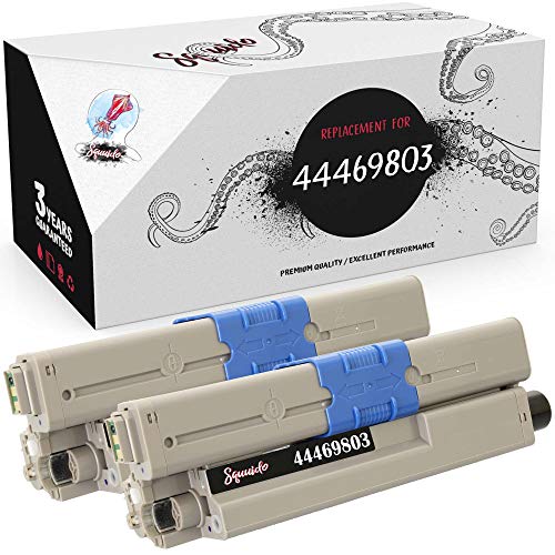 Squuido 2 Cartuchos de tóner Negro 44469803 compatibles para Oki C511DN C511 C531 MC562DNW MC362DN C530DN C510DN C510DN MC361 C310DN C331 C330DN MC352DN MC562DN | Alto Rendimiento 3500 páginas