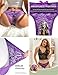 ohyeah Plus Size Lace Panties for Women Sexy Lacy Thongs Purple Cheeky Underwear Low Rise Tanga G-String Thongs 3XL