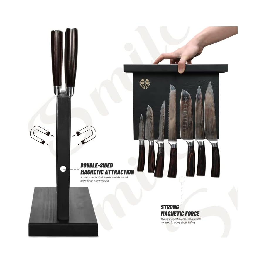 Knife-Sets-For-Kitchen-with-Block-Smilco-7-Piece-Hand-Forged-High-Carbon-Stainless-Steel-Knife-Block-Set-Solid-and-Safe-Premium-Magnetic-Knife-Holder Knife Sets For Kitchen with Block Smilco 7 Piece Hand-Forged High Carbon Stainless Steel Knife Block Set Solid and Safe Premium Magnetic Knife Holder