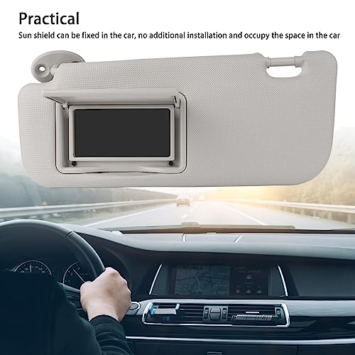 Visiera Parasole per Auto - Grigio in PVC ad Alta Durezza per Lato Guidatore Sinistro con Specchietto di Cortesia, Sostitutiva per E170 E180 2014-2019
