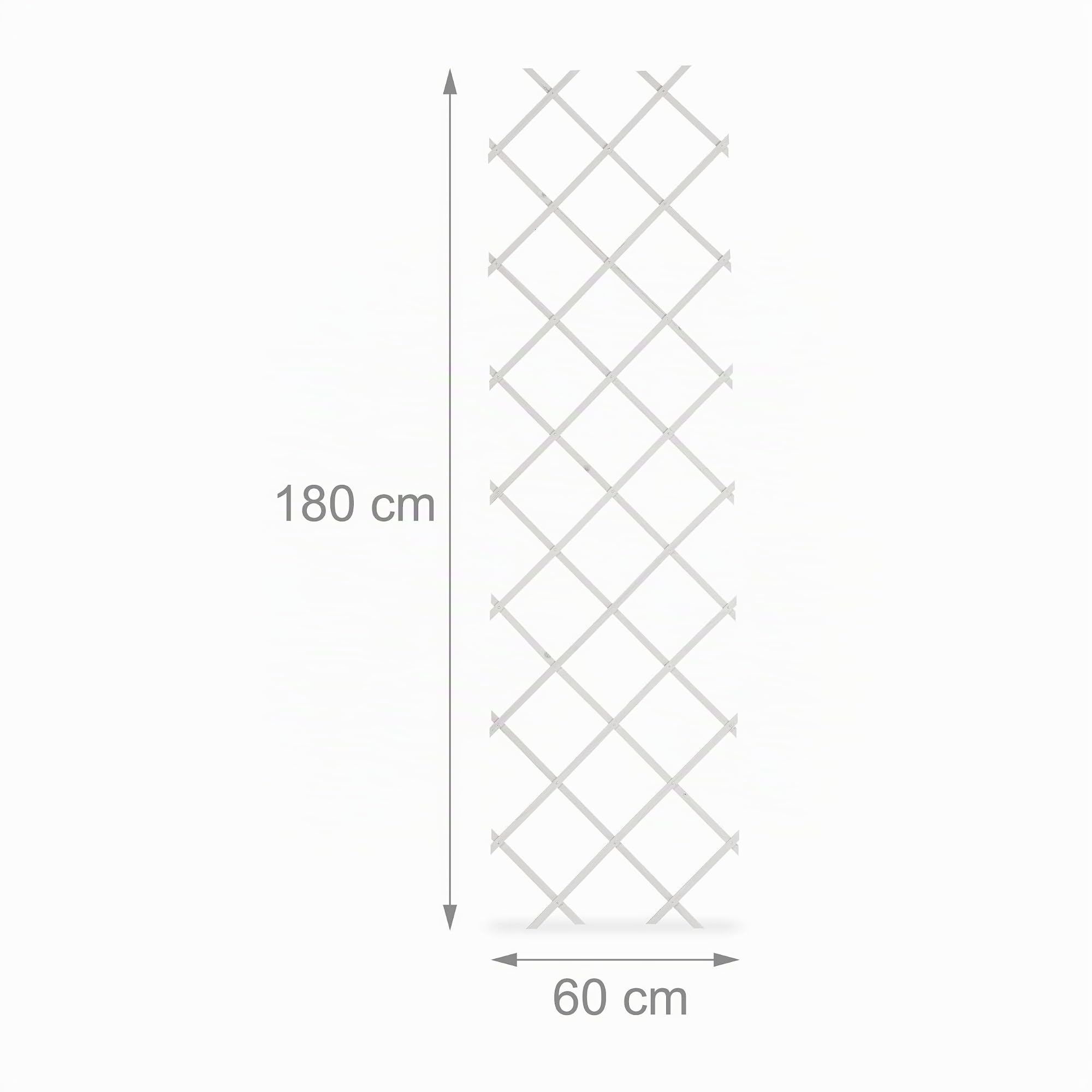 Relaxdays Tuteur à tomates, en lot Pratique de 3, Extensible, Bois de Sapin, pour Le Mur, 180 x 60 cm, Blanc