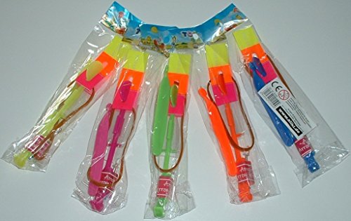 Preisvergleich Produktbild 6 Stück - LED Katapult - 16 cm lang, Leucht-Abzieher, Flitsche, Flieger