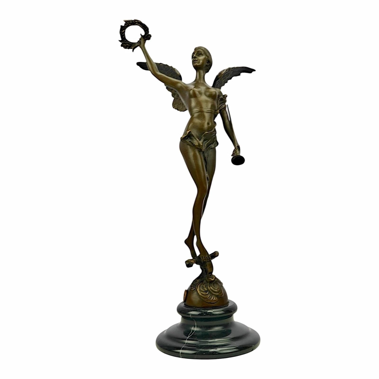 Skrzydlata zwycięstwa statuetka grecka rzeźba brąz metal sztuka klasyczna figura 38 cm