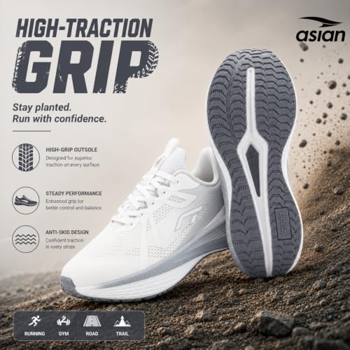 Image of ASIAN Hypercushion Carbon-10 Men's Running Shoes | Carbon Plate Technology, Breathable Knit Upper, Memory Foam Cushioning for Running, Training