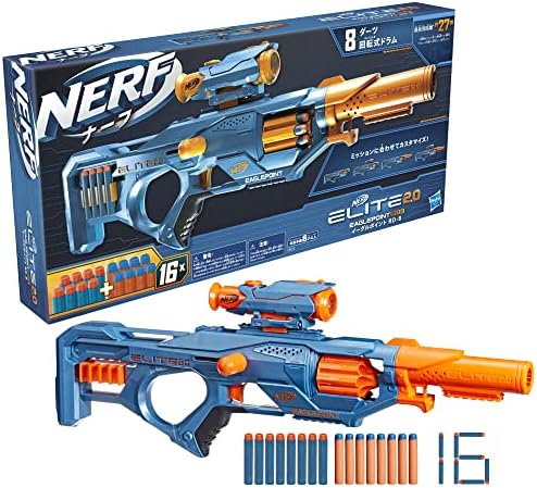 （04:00時点） ハズブロ(HASBRO) ナーフ エリート2.0 イーグルポイント RD-8 ダーツブラスター、8ダーツドラム、ナーフスコープ&タンク、ボルトアクション、8才以上の男児・女児向けのアウトドアおもちゃ