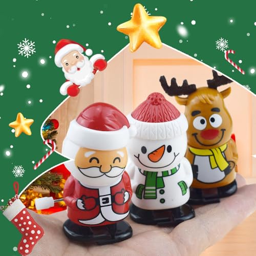 Generisch Aufziehspielzeug Weihnachten, 2025 Neu Figur Uhrwerk Spielzeug, Aufziehfigur Adventskalender Füllung Kinder Aufziehspielzeug Weihnacht Spielzeug Aufziehfigur für Geschenktütenfüller (4PC-C)
