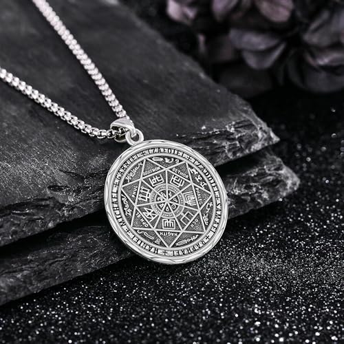 Saint Medal Necklace Sterling Silver Oval Saint Christopher/St Michael/St Benedict/Virgin Mary/Caravaca cross/Medal Pendant Protector Amulets Religious Jewelry for Men Women3