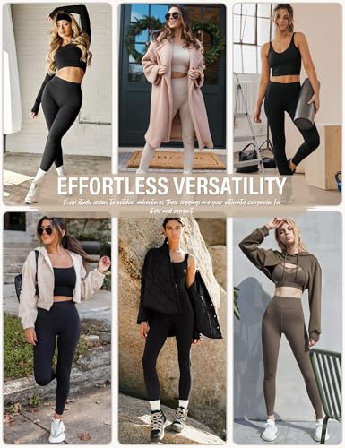 Image of High Waisted Leggings with Pockets for Women Buttery Soft Full Length Capri Workout Yoga Pants Compression Pants