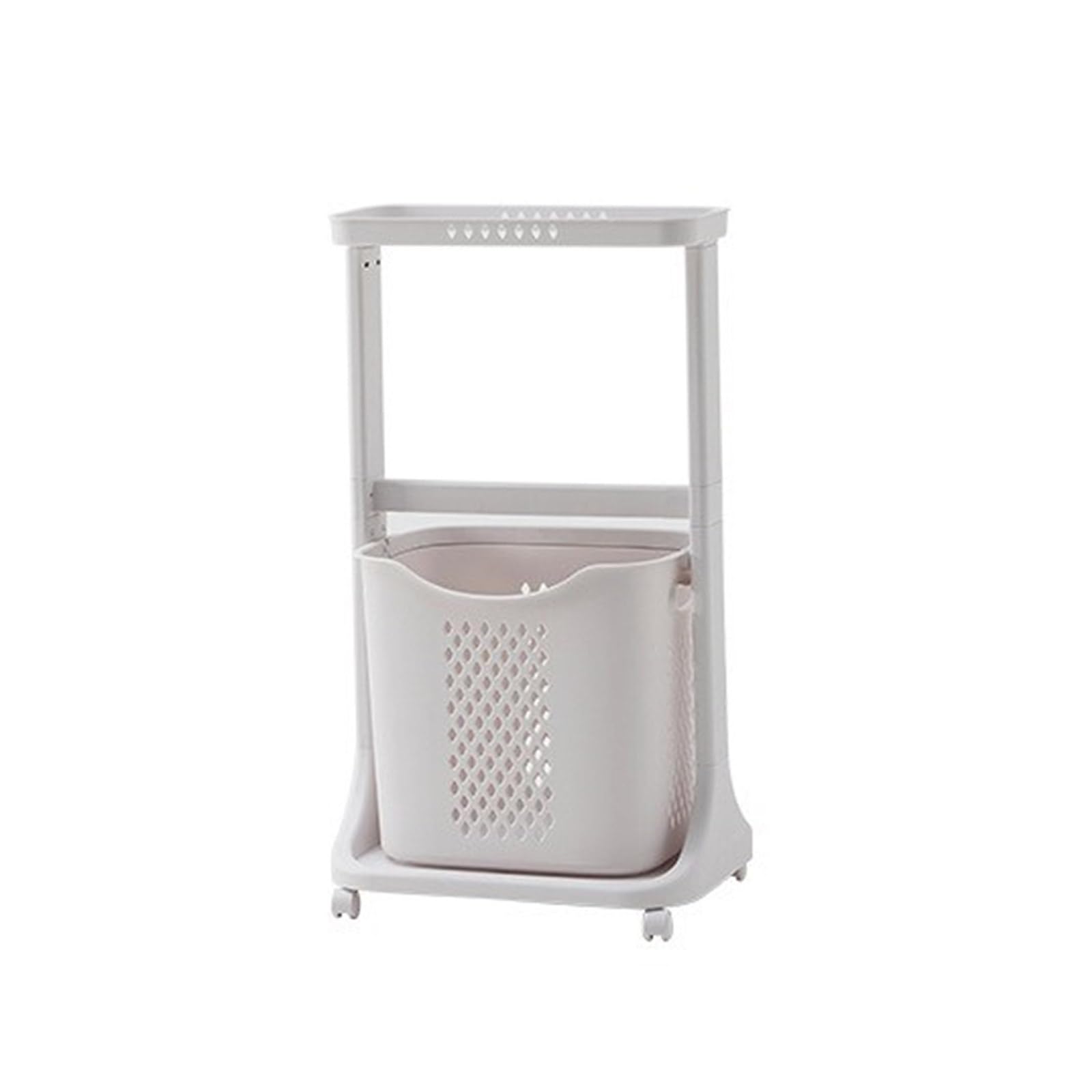 Nucelit Multifunctional Movable Storage Rack with Hanging Designs and Basket Organizers for Clothing and Footwear Supplies Multifunctional Rack