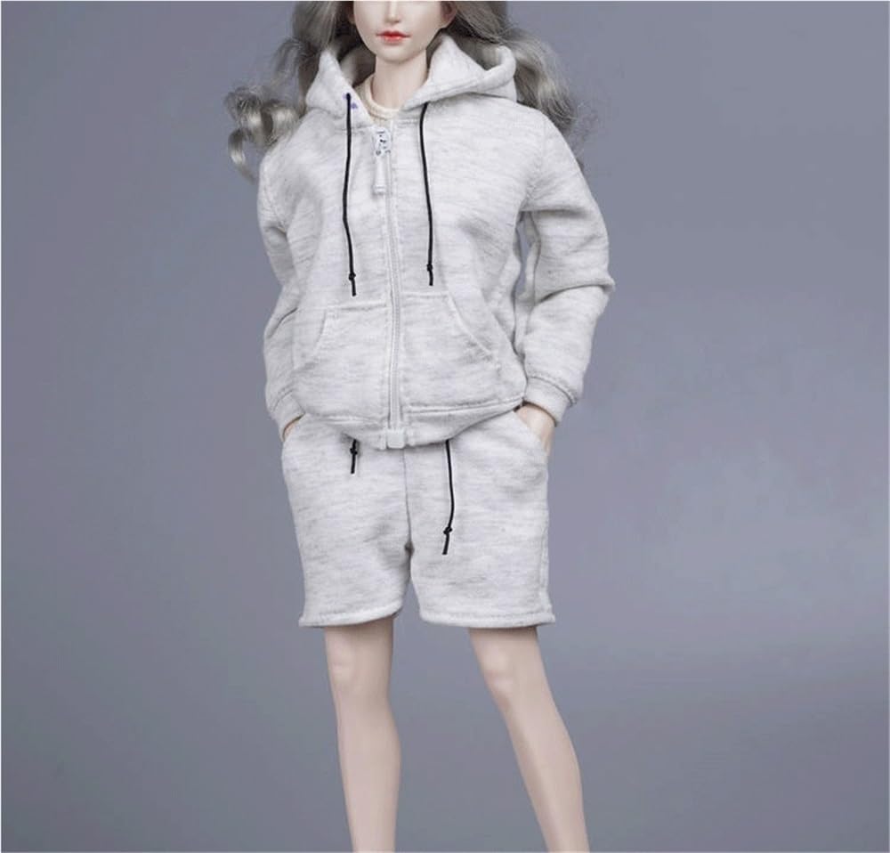 Vêtements poupée 1/6 soldat féminin : veste à capuche gilet short beige figurine action 30cm