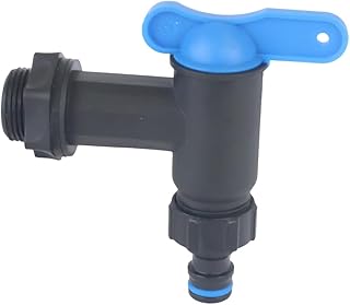 Comprar Grifo para depósito de Lluvia, plástico de Repuesto, Grifo para Barril de Lluvia, Barril de Lluvia, Barril de Agua, con Junta, contratuerca y conexión de Grifo, 3/4