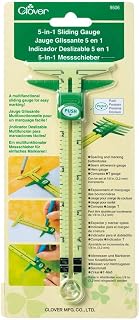 Clover 9506 5-in-1 Sliding Gauge with Nancy Zieman - Versatile Sewing, Quilting & Craft Marking Tool