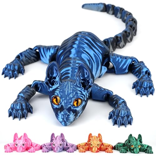 WQXWNFBA 3D Printed Sphynx Cat, 12" Hairless Fidget Toy
