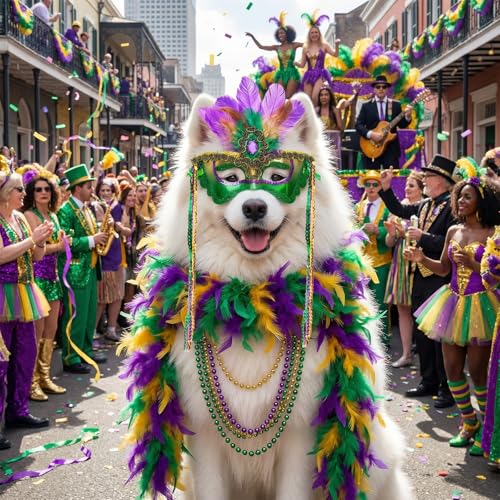 LEIFIDE Disfraz Mardi Gras para Perros Medianos y Grandes 5 Pzas miniatura 6