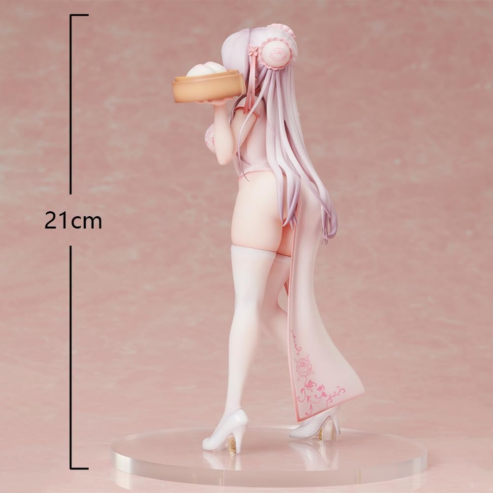 Original Painting Momoman-chan Figure, 21cm Pink Cheongsam Version Momoman-chan Statue Illustration Revelation Anime Figure Collectible Gifts