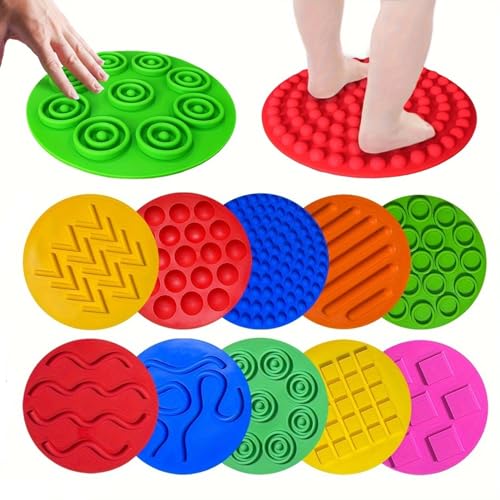 HB.YE Orthopädische Sensorik Strukturmatten Bodenmatte Spielmatte Puzzlematte für taktile Wahrnehmung (25cm*10pieces)